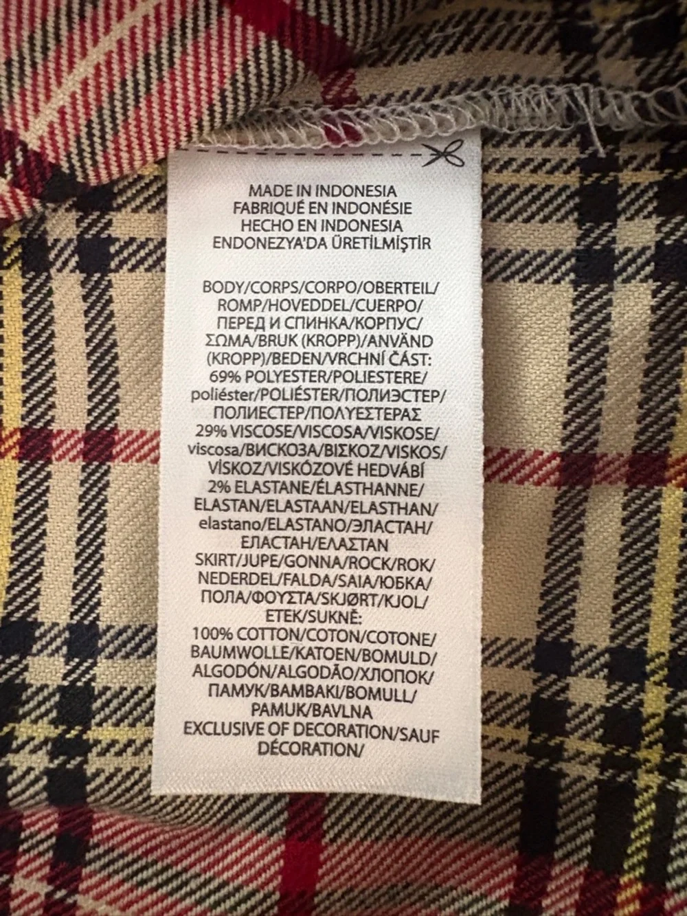 Ralph Lauren White Top with Red and Green Plaid Skirt Dress
